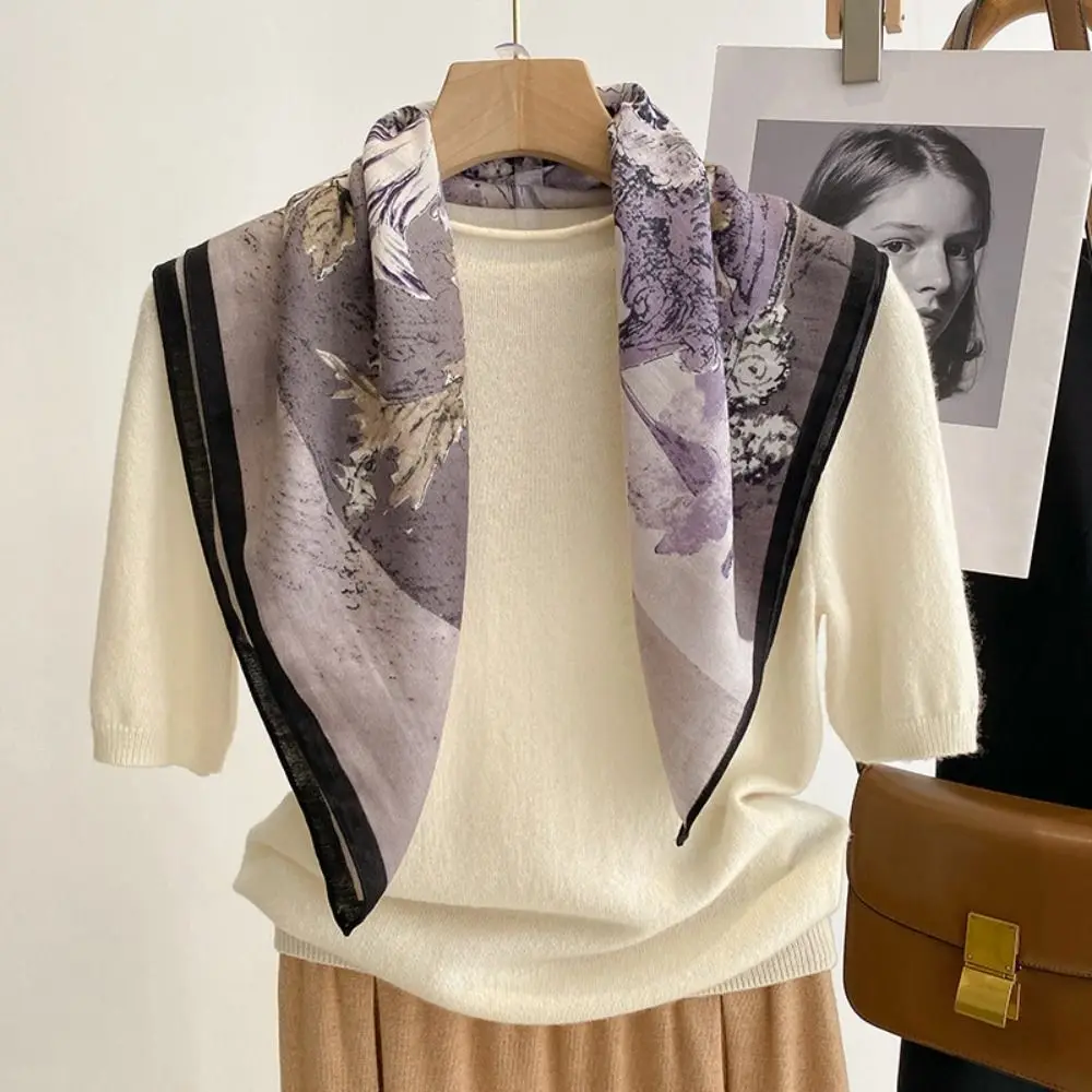 

Women Luxury Cotton Scarf Breathable Sun-Resistant Beach Shawl Spring Smooth Hairscarf