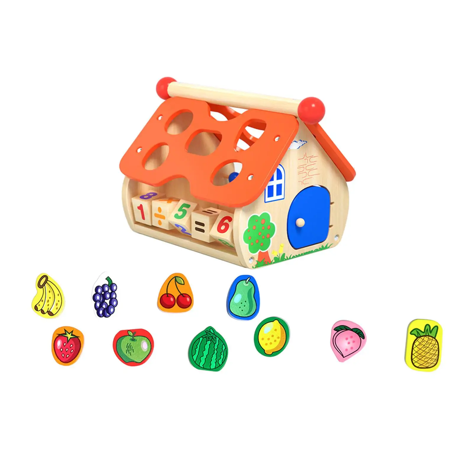 Jouets de trieur de documents de forme pour filles et garçons, maisons occupées, centre d'activités, blocs assortis de fruits, motricité fine, cadeaux