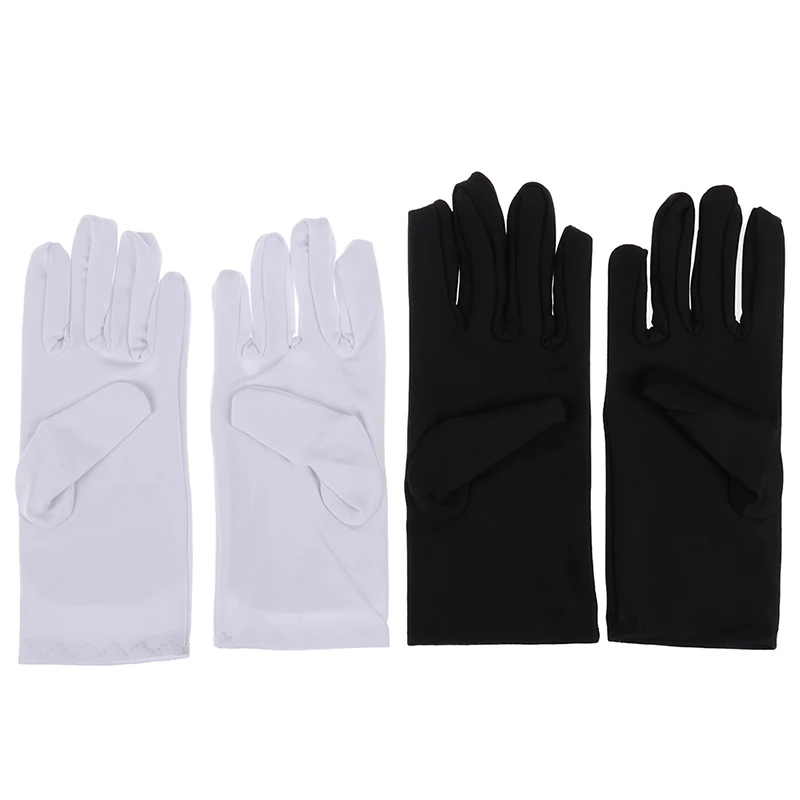 1 Pair Solid White Khan Cloth Cotton Gloves For Rituals And Performance Use