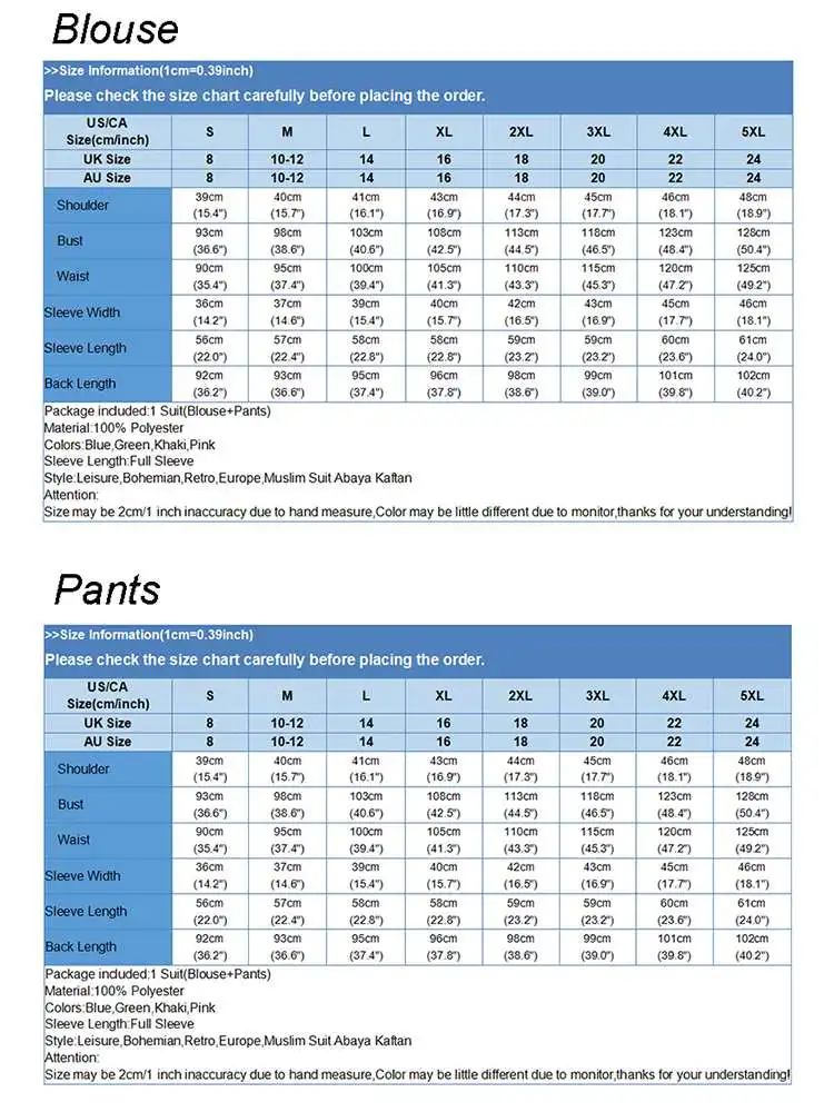 Vrouwen Lente Moslim Sets 2 Stuks Bedrukte Bijpassende Sets Zanzea Bohemain Lange Mouw Blosue Broek Pak Tweedelige Trainingspakken 2024