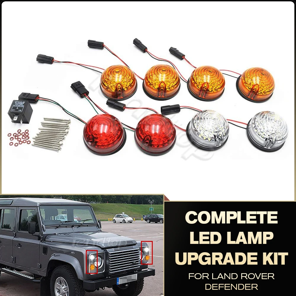 

Complete LED Lamp Upgrade Kit Smoke For Land Rover Defender 1990-2016 Rear Fog Lamp Reversing Park Light Turn Signal Indicator