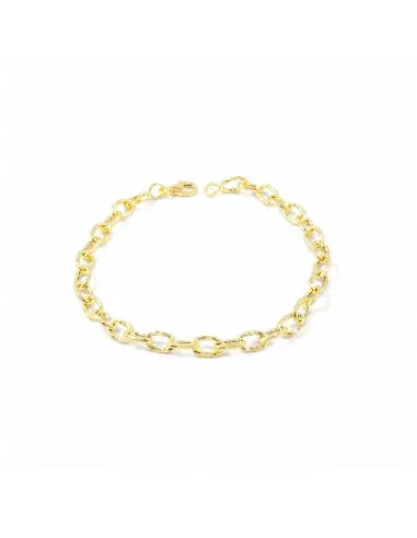 Bracelet woman gold textured oval links