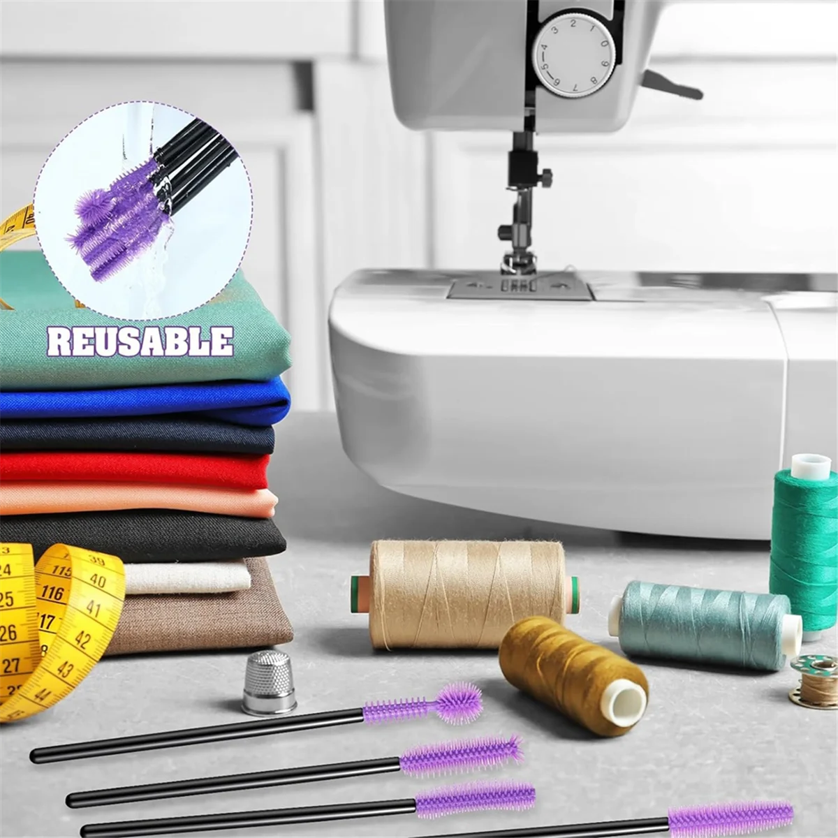 20 Pcs Cranny Sewing Machine Cleaning Brushes, Reusable Silicone Bristles Cleaning Brushes for Sewing Machine Internal SQ