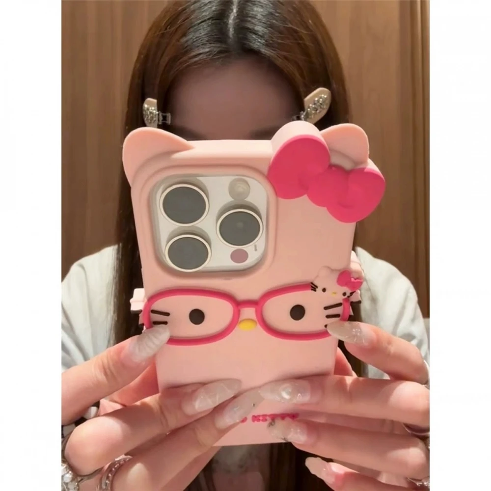 Lovely H-Hello K-Kitty 3D Kawaii Phone Case For iPhone 17 AIR 16 15 14 13 12 11 PRO MAX XR XS MAX 7 8 PLUS MINI Y2K Phone Case - náhled 4