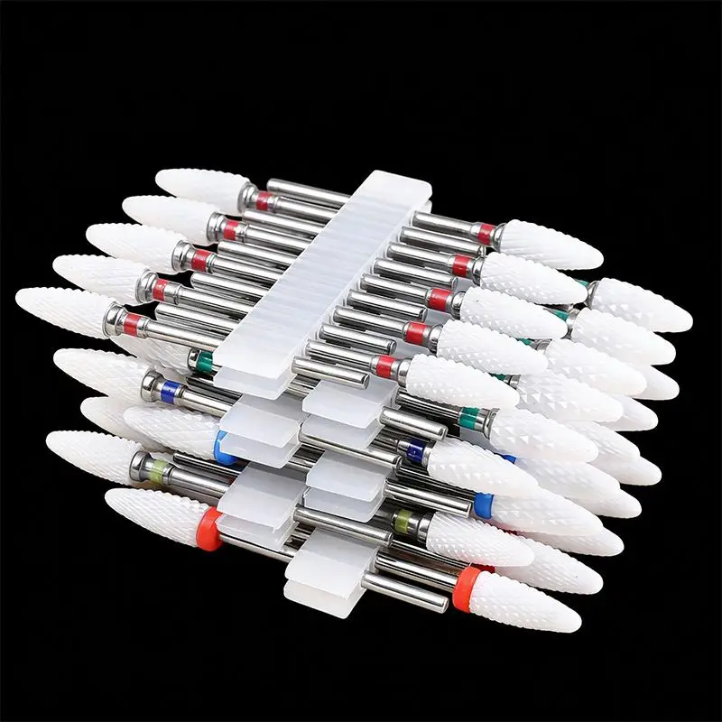 【10Pcs Rotate Burr Milling Nail Cutter Bits Electric Drill Machine Ceramic Nail Drill Bit Kit For Manicure Pedicure Tools】 - view 4