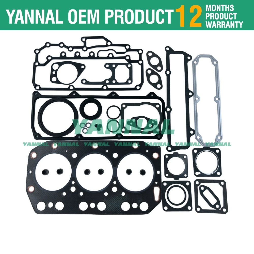 For Yanmar 3TN100 3TN100E Overhaul Head Gasket Set Kit Fit Daewoo DSL801 Engine