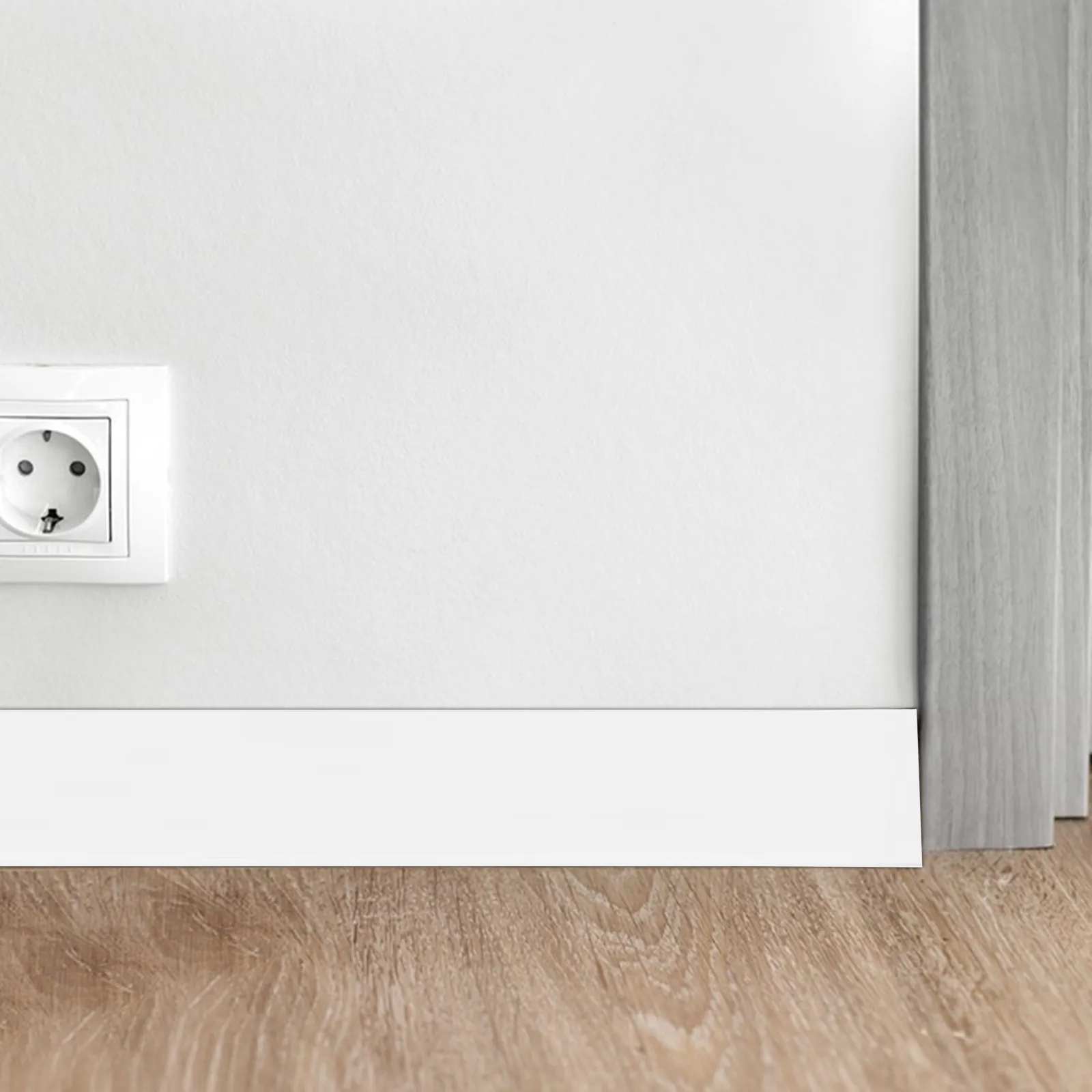 Rodapé de PVC 1 Rolo Autoadesivo Flexível para Decoração de Parede de Quarto