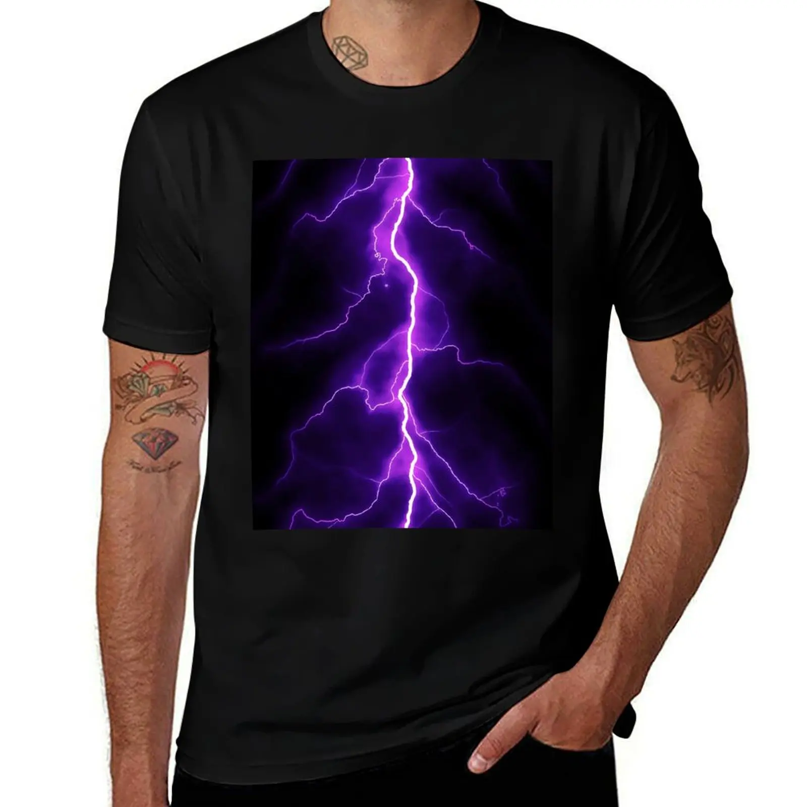 PURPLE THUNDER T-Shirt boys whites aesthetic clothes men clothing