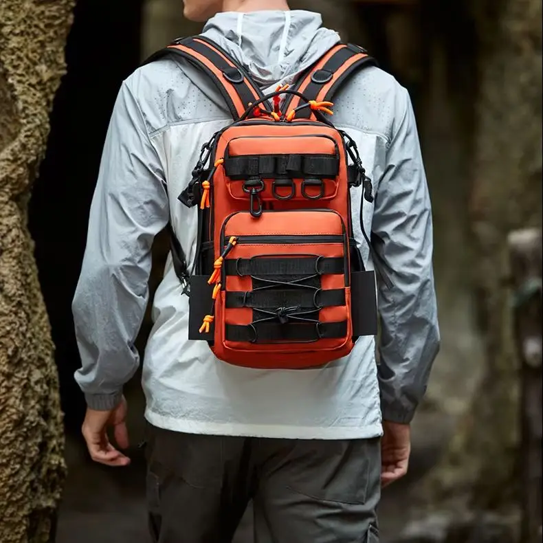 Large Capacity Fishing Rod Bag For Men Convertible Shoulder Backpack Travel Tackle Storage Chest Pack For Outdoor Angling Gear