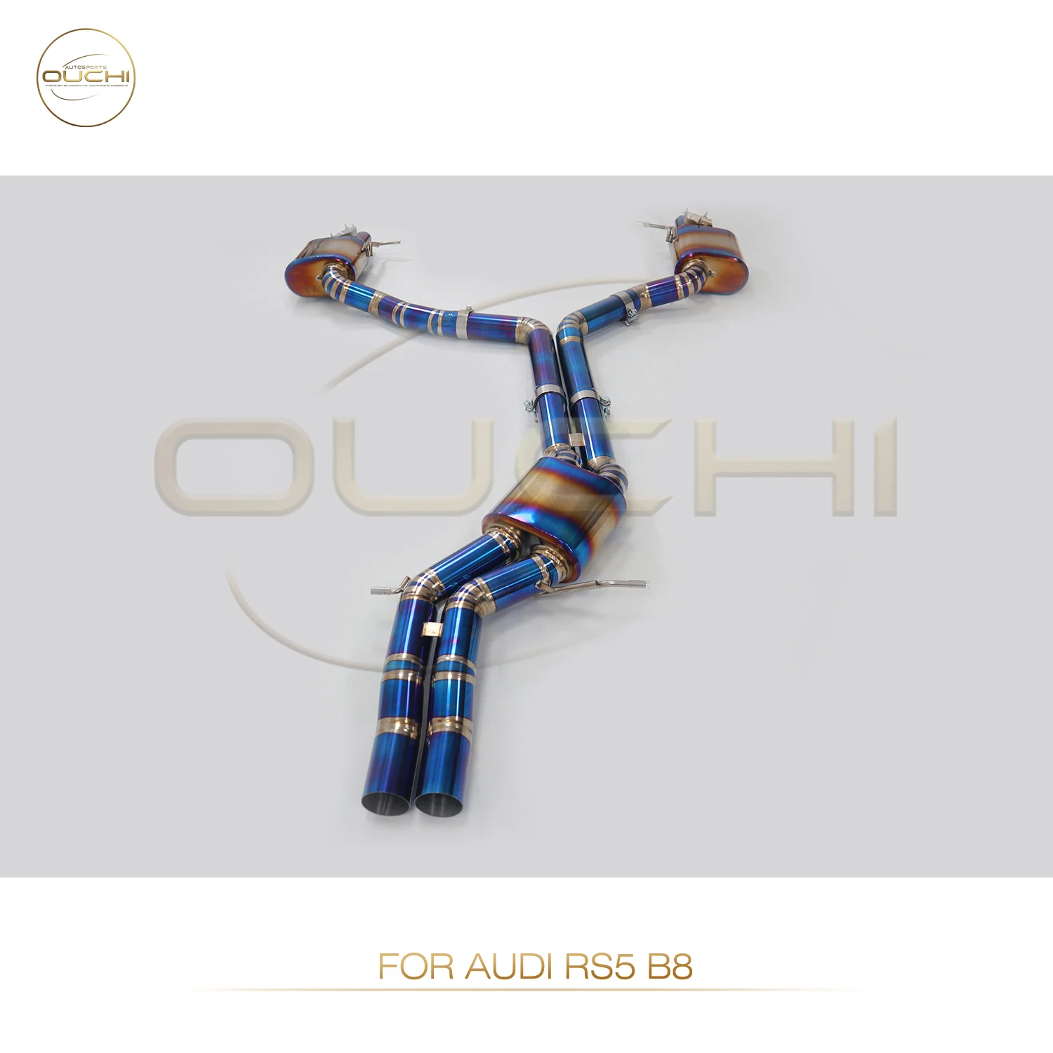 OUCHI Titanium Alloy Exhaust System Performance Valve Catback For Audi RS4 RS5 B8 4.2L Car Muffler Racing Pipe