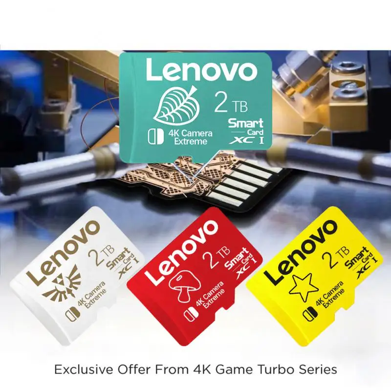 Lenovo-Cartão de Memória Flash para Nintendo Switch, Cartão Micro TF, Cartão SD Class10, 128 GB, 256 GB, 512GB, 1TB, 2TB, Acessórios