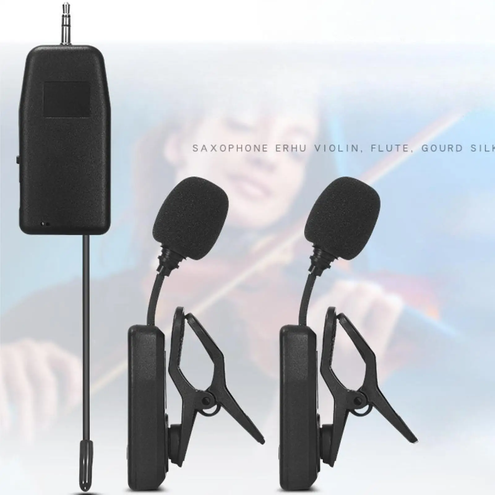 Sax Microphone Trumpet Voice Recording Cello Live Performance Personal Exercises Mic for Trumpet Wireless Instruments Microphone view 3