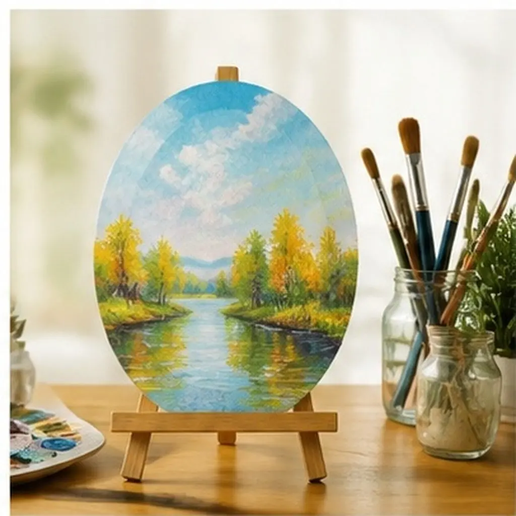 Small Oval Canvas Frame Blank Painting Surface for Oil Acrylic Gouache Tempera Lightweight Compact Design Art Student Beginner