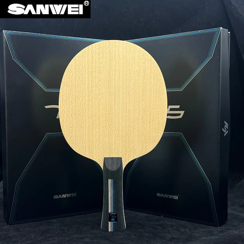 Original SANWEI 75R OUTER H-GLC Table Tennis Rackets 5 Wood 2 Carbon Ping Pong Paddle Baseplate Allround Table Tennis Blade