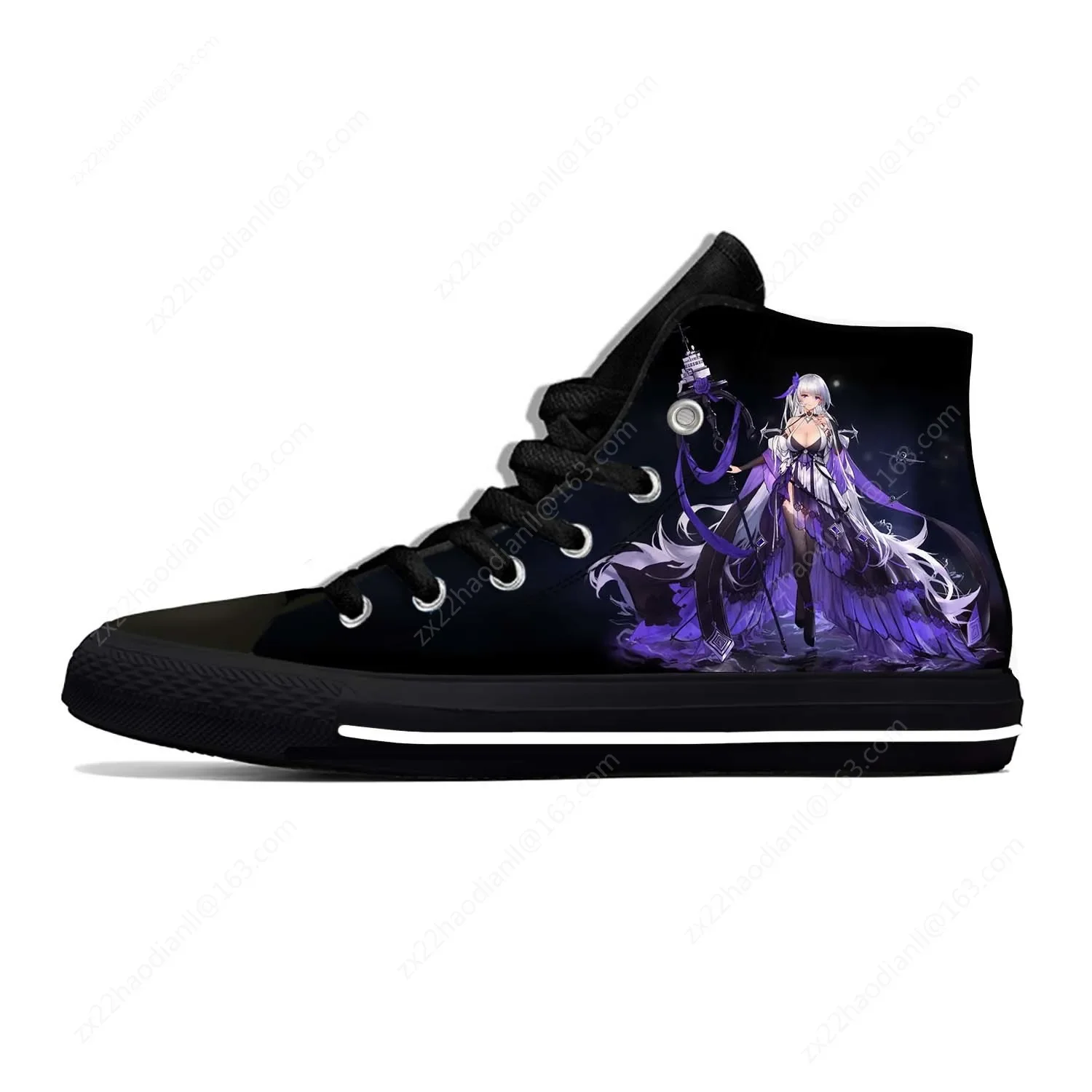 Hot Anime Azur Lane Lightweight Cloth 3D Print Funny Cool Fashion High Top Canvas Shoes Mens Womens Casual Breathable Sneakers