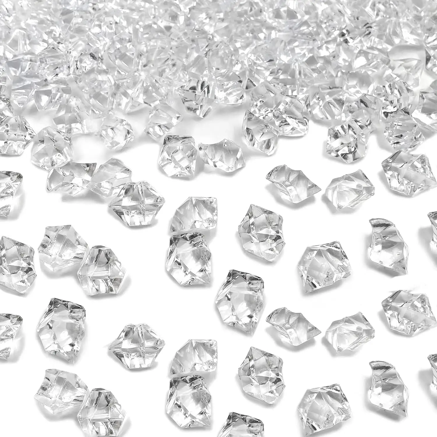 

1000 Pcs Acrylic Fake Ice Cubes for Vase Fillers, Table Scatter & Christmas Decor - 11x14mm