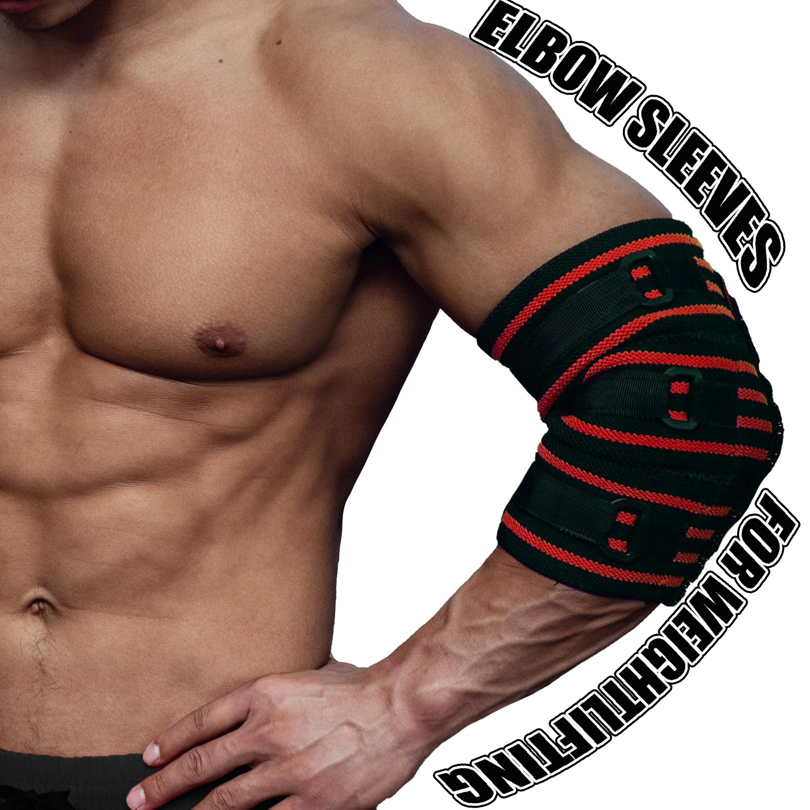 

Men Elbow Sleeves for Weightlifting Adjustable Elbow Compression Sleeves Supportive Elbow Straps Brace for Lifting Powerlifting
