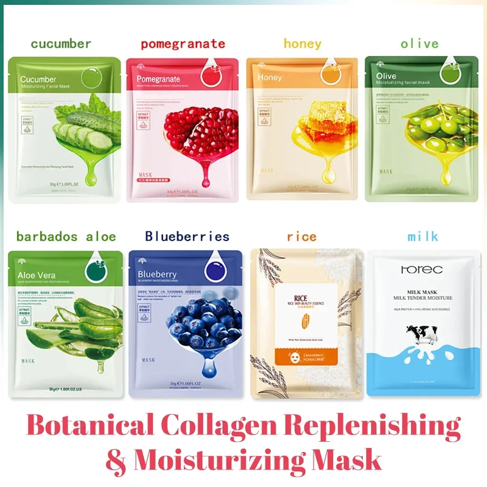 Skin Care Plant Facial Mask Moisturizing Oil Control Face Care Masks Shrink Pores Beauty Health Face Patches