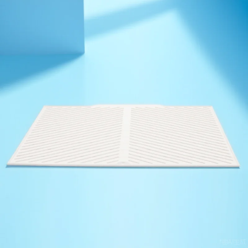 

Silicone Draining Mat Kitchen Sink Drying Pad for Dishes Non Slip Heat Resistant Foldable Countertop Drain Lip Medium Beige
