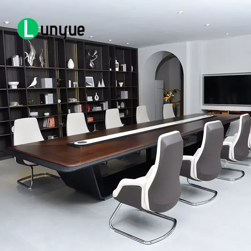 Traditional Design Conference Room Table Long Office Desk Furniture for Meeting Room Business Negotiation Sturdy Wood Large