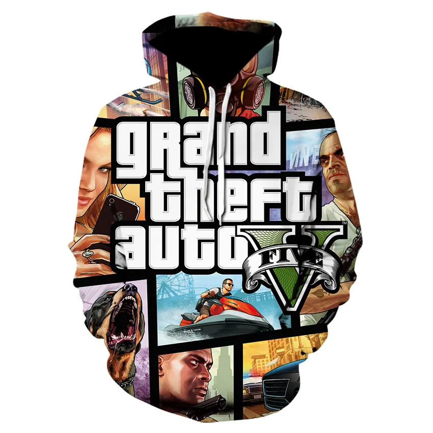 Game GTA 5 Hoodie Grand Theft Auto 3D Print Men Women Hoodies Hip Hop Oversized Pullover Hooded Sweatshirts Kids Tops Clothing