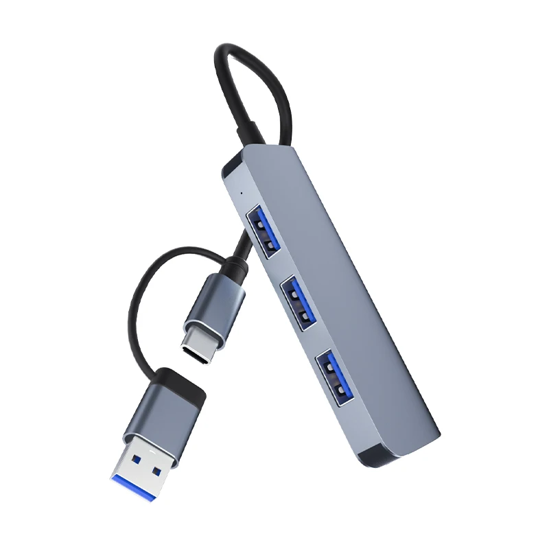 USB +TYPE-C 3.1 Plug to 4 Port USB 2.0/3.0 Hub OTG Cable For PC laptop Phone Mobile hard disk U Mouse Keyboard Printer