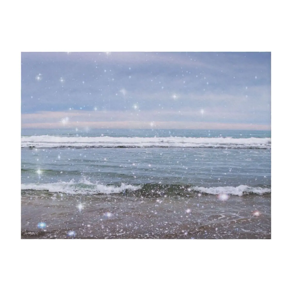 

Dreamy Ocean Waves Sparkly Aesthetic Throw Blanket Sofa Quilt Decorative Beds Retros Blankets