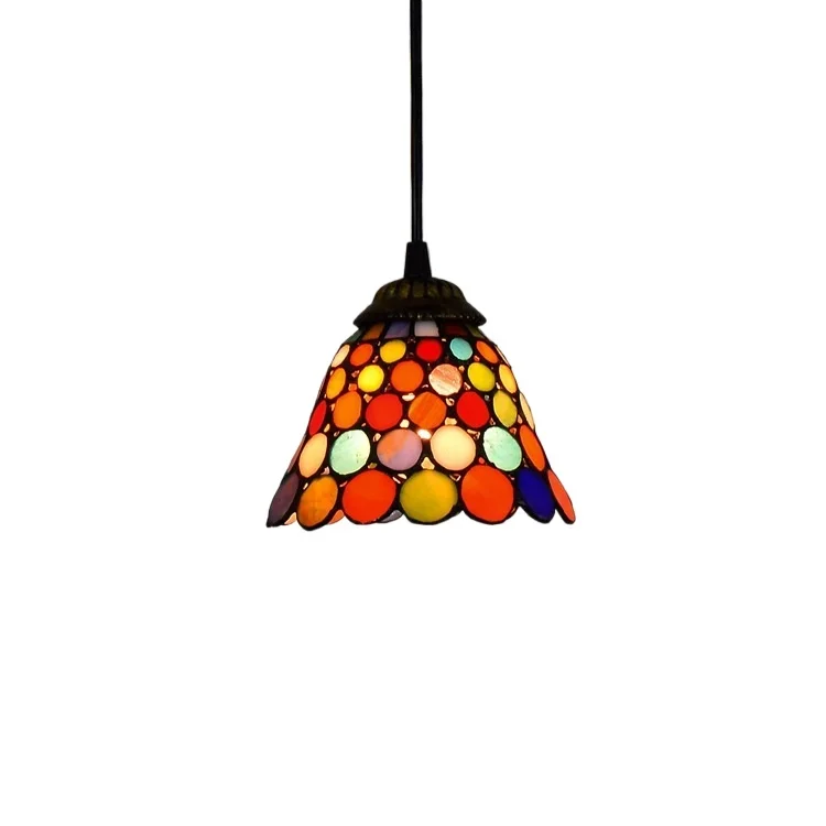 Stained glass vintage aisle restaurant bar art chandelier 6 inches
