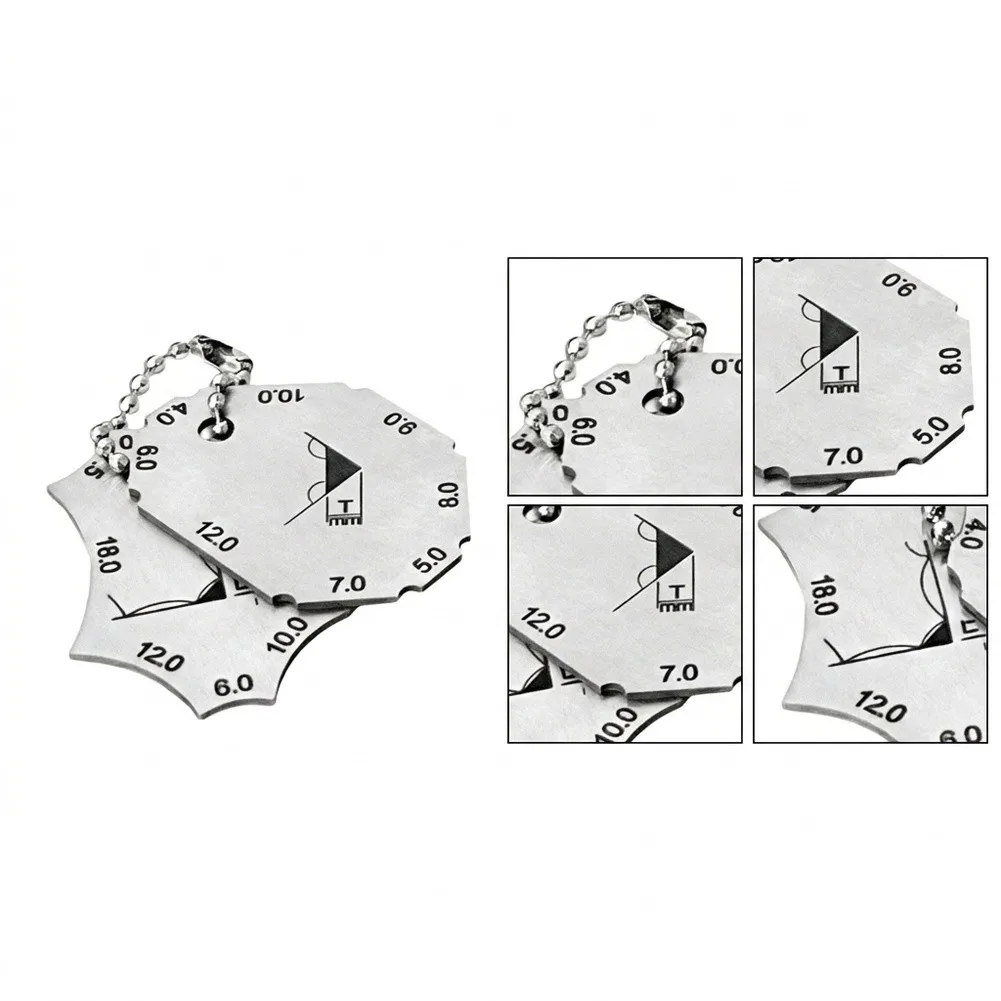 Right Angle Welding Gauge Stainless Steel 2CR13 for Weld Inspection 4.0 to 18.0mm Dual Scale Etched 1.2mm Thick
