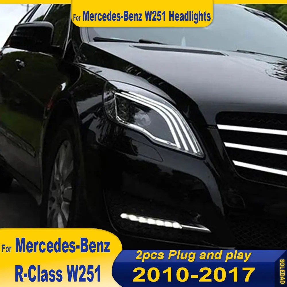 

2PCS Headlights For Benz W251 2010-2017 R300 R320 R400 Maybach Styling LED Daytime Lights Dynamic Signal Auto Accessories