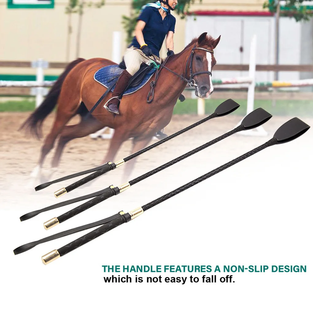 Racing Exercise Horse Whip Outdoor Horse Riding Whip Equestrian Racing Horse Whip Non-Slip Leather Handle Horse Training Tool