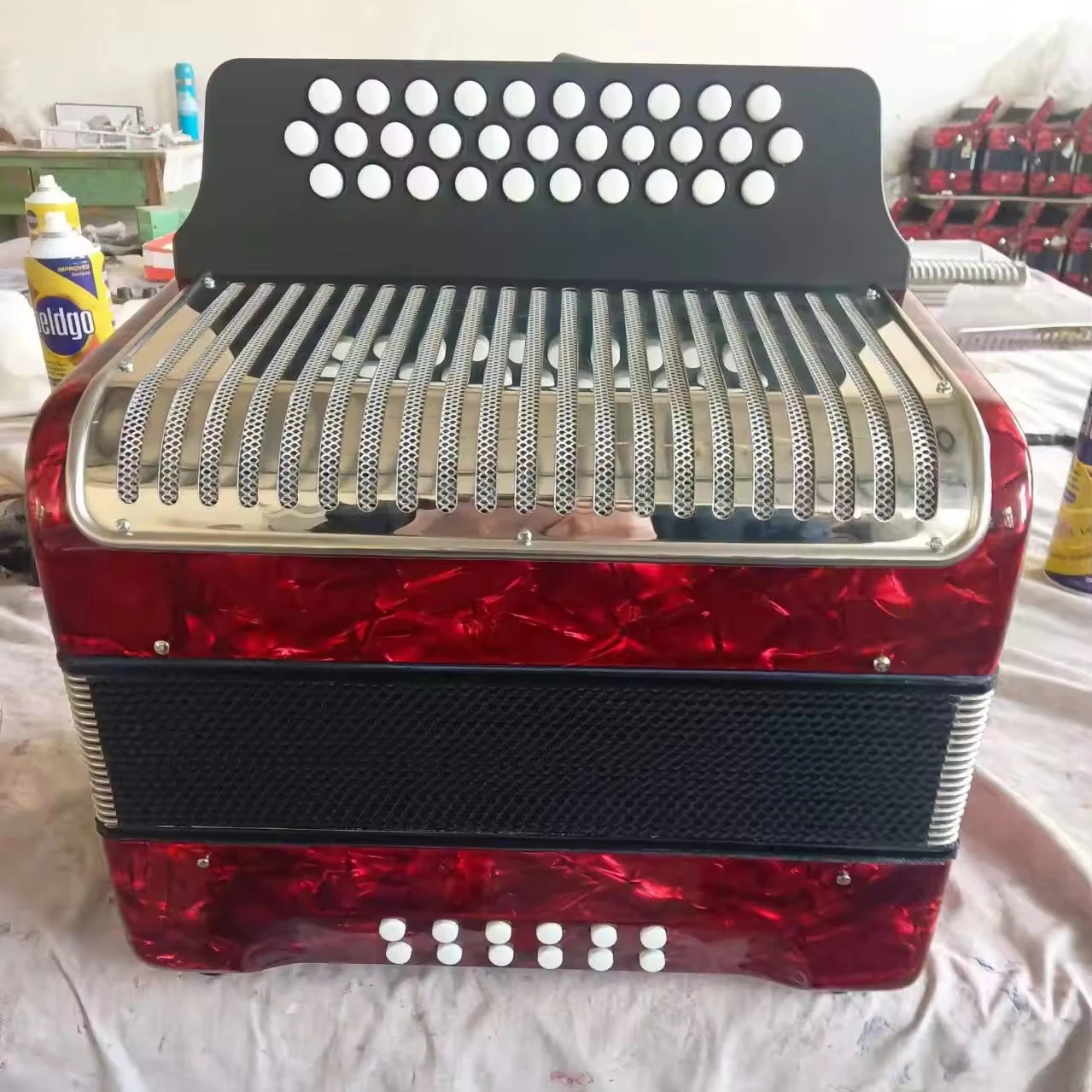 

31 Key 12 Bass, 31 Buttons 12 Bass FBbEb Tune Button Accordion, Bayan Accordions with ABS case