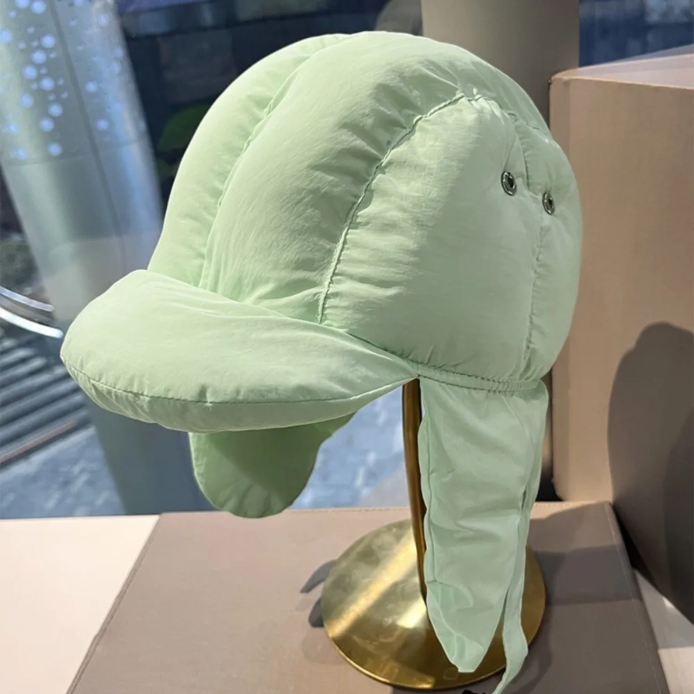 

Solid Color Padded Bomber Hats Thermal Padded Korean Version Thermal Pullover Trapper Hat Retro Style Ear Flaps Ski Pilot Cap