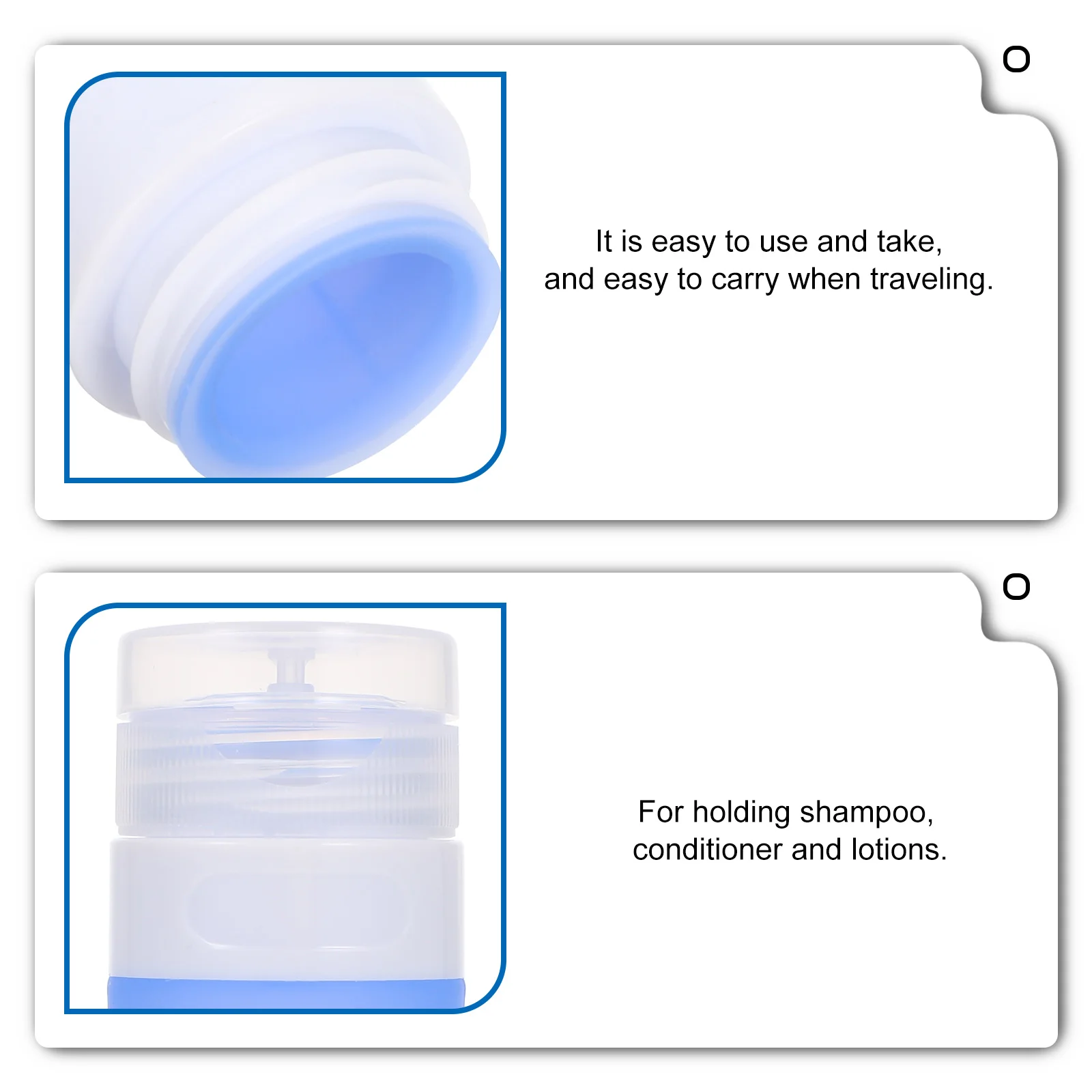 

Travel Lotion Bottle Silicone Leak Proof Refillable Travel Bottle for Shampoo Conditioner Lotion Portable Dispenser