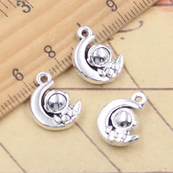 10pcs Charms Moon Space Man Universe Astronaut 15x11x5mm Tibetan Silver Color Pendants Antique Jewelry Making DIY Handmade Craft