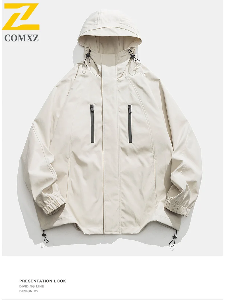 

Outdoor Functional Jacket Men's Autumn New Fashion Work Waterproof Windbreaker Travel Mountaineering Wear-resistant Hooded Coat