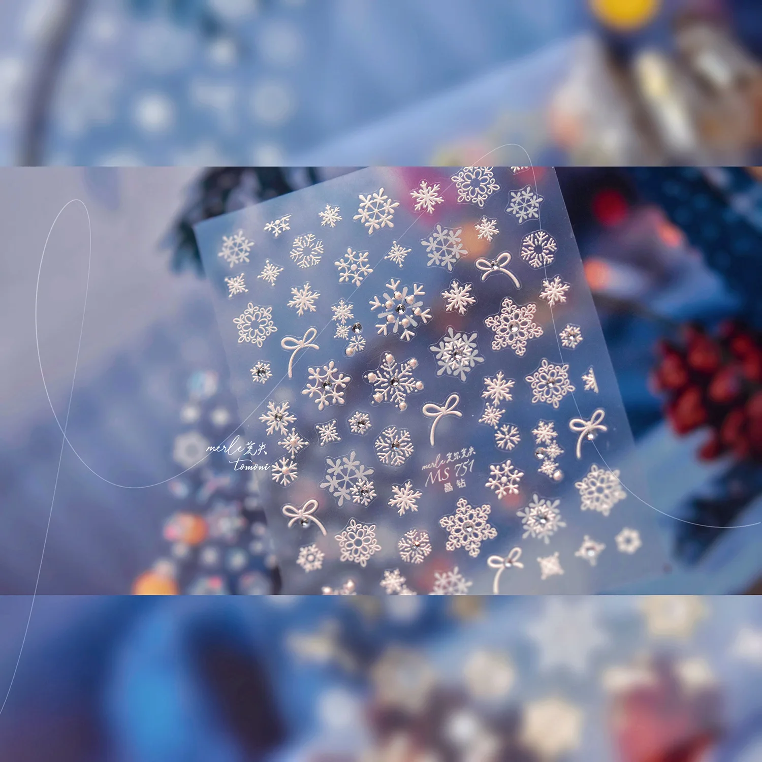 Stelle delle nevi invernali strass oro argento bianco lucido fiocco di neve adesivo per nail art delicato romantico autoadesivo decalcomanie per manicure