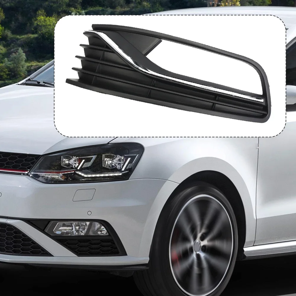 

Front Bumper Fog Light Grille Cover For VW POLO 6R with Foglight 2014 2015 2016 2017 6C0854661B 6C0854662B