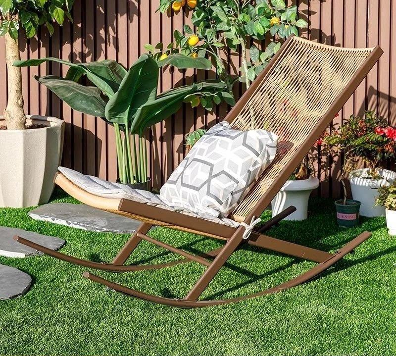 

Rattan recliner balcony patio back sofa chair