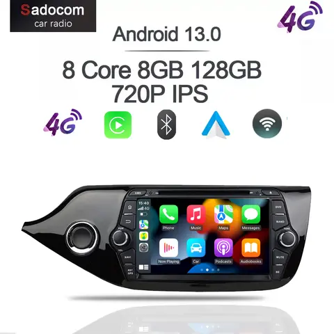 720P 8" 2 din Android 13.0 8GB+128GB+8 Core PX6 Car android Player GPS multimedia autoradio wifi For KIA Cee'd CEED JD 2012-2018