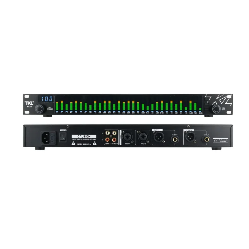 TKL T531 Digital Equalizer for EQ Noise Reduction with Spectrum Display 31 Bands for KTV Stage Performance