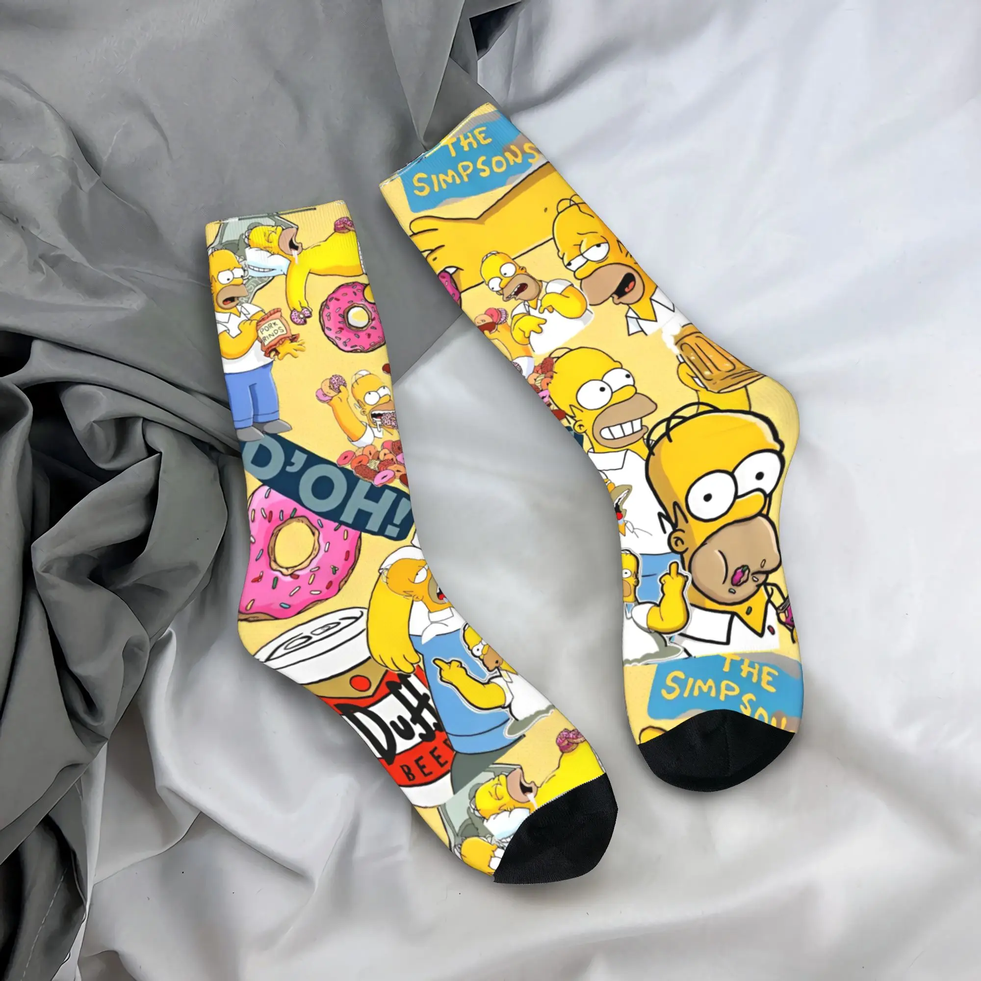 

Cool The S-Simpsons Soccer Socks Polyester Crew Socks for Unisex Breathable,