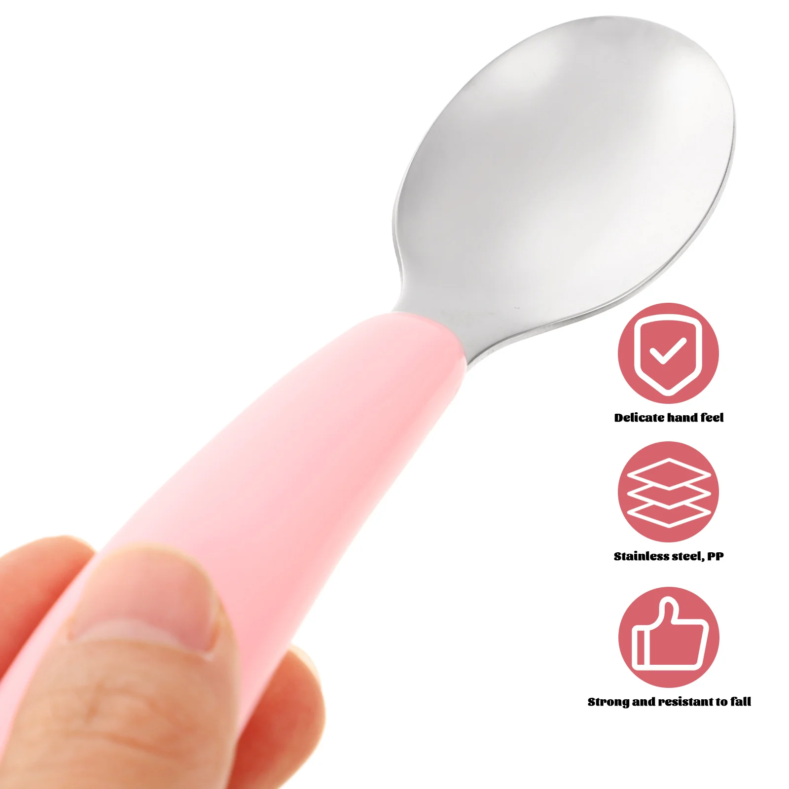 

1 set 1 Set Fork Spoon Dining Tableware Lightweight Portable Easy Storage Self Feeding Utensils