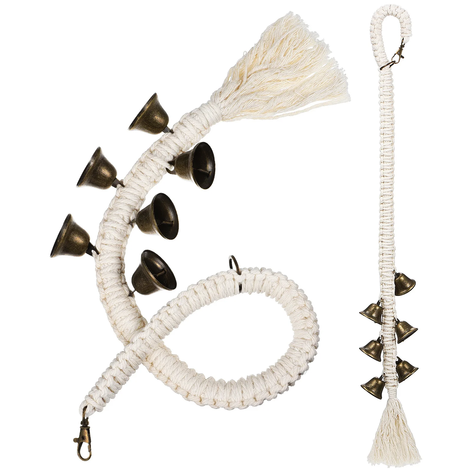 

2 pcs Cotton Rope Dog Doorbells Adjustable Pet Door Bell Potty Training Woven Bells For Dogs To Outdoor Signal Rope For