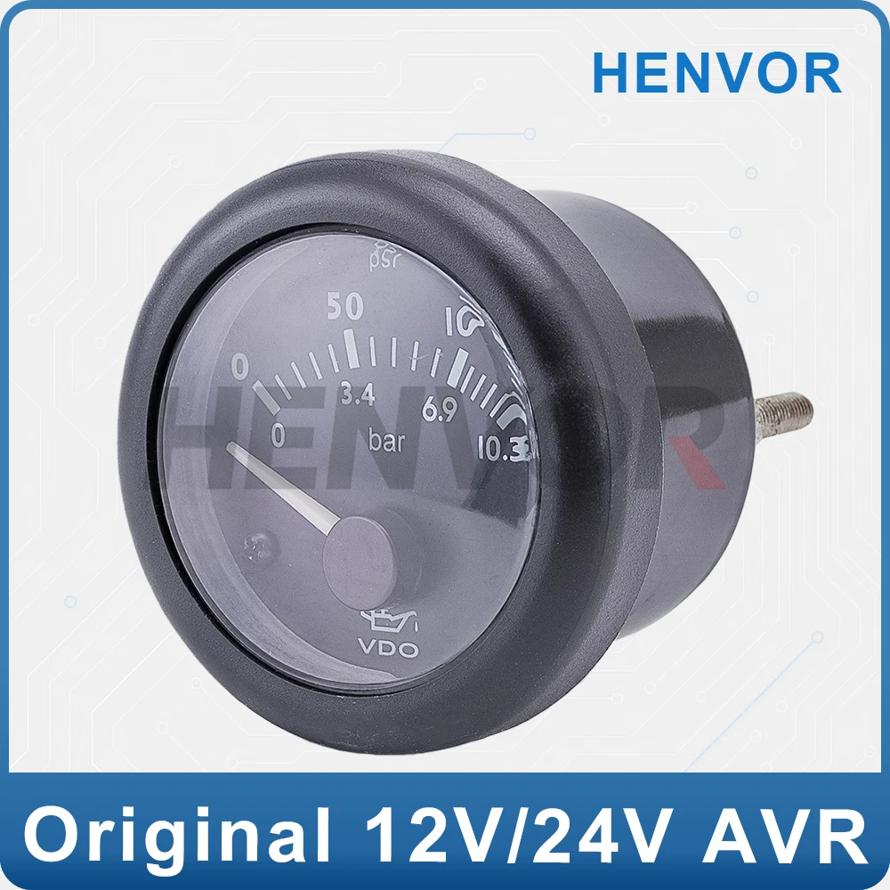 

12V 24V VDO Oil Pressure Gauge 52mm for Diesel Engine Generator with Oil Pressure Sensor and Meter