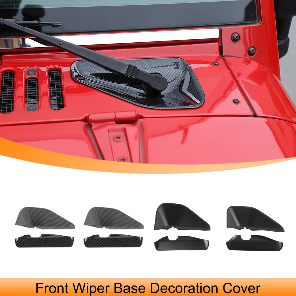 

Front Wiper Base Decoration Cover Trim Stickers for Jeep Wrangler JK JKU 2007 2008 2009 2010 2011-2017 Car Exterior Accessories