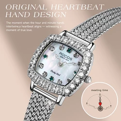 ROCOS-Montre-bracelet étanche pour femme avec diamants, montre de luxe authentique, signal de battement de coeur, niche, R0264