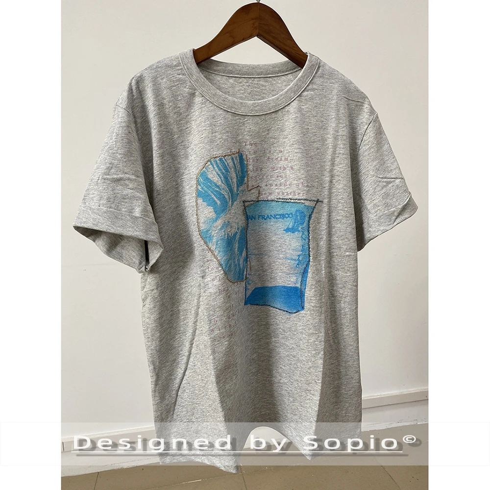 

Футболка с графической вышивкой, женская летняя одежда, хлопковые свободные футболки с короткими рукавами и круглым вырезом, топы, женские модные футболки, уличная одежда