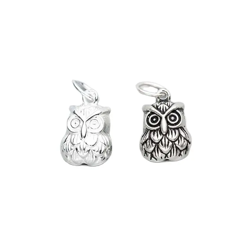 1pc/Lot 925 Sterling Silver Cute Owl Charms 14x9x7mm Women Men Jewelry Pendants DIY Bracelets&Necklace Jewelry Materials