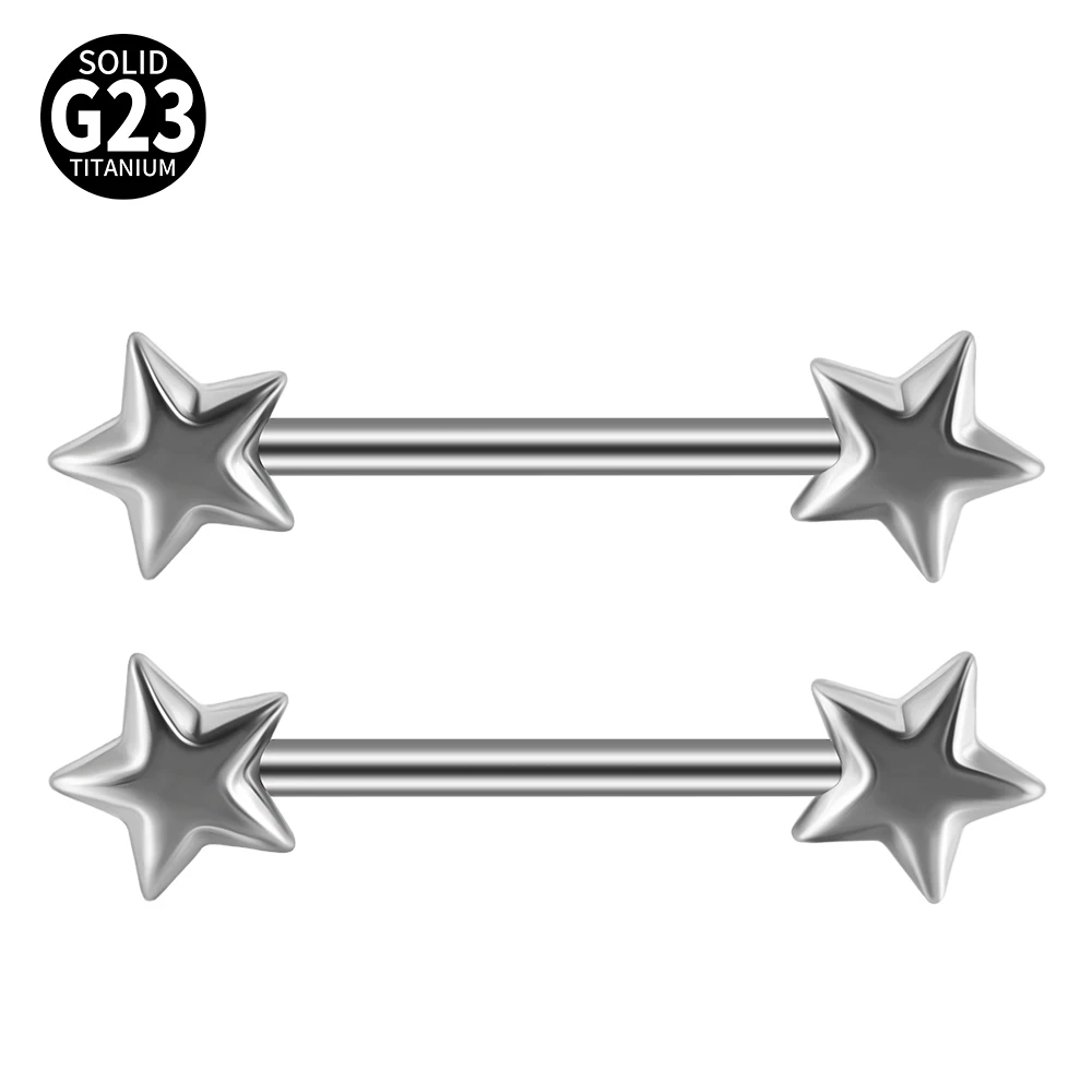 1Pair G23 Titanium Nipple Piercing 14G 16mm Straight Breast Rings Barbells Opal Zirconia Nipple Piercing Jewelry for Women Men image 3